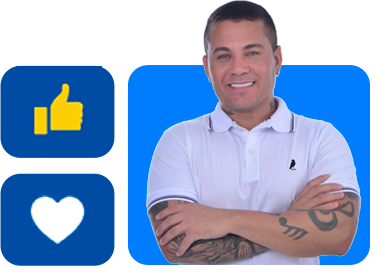 Quadro com emojis e fotos do Candidato.